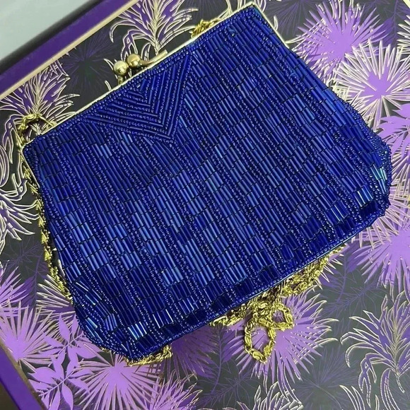 Vintage Blue Beaded Bag - Picture 7 of 7